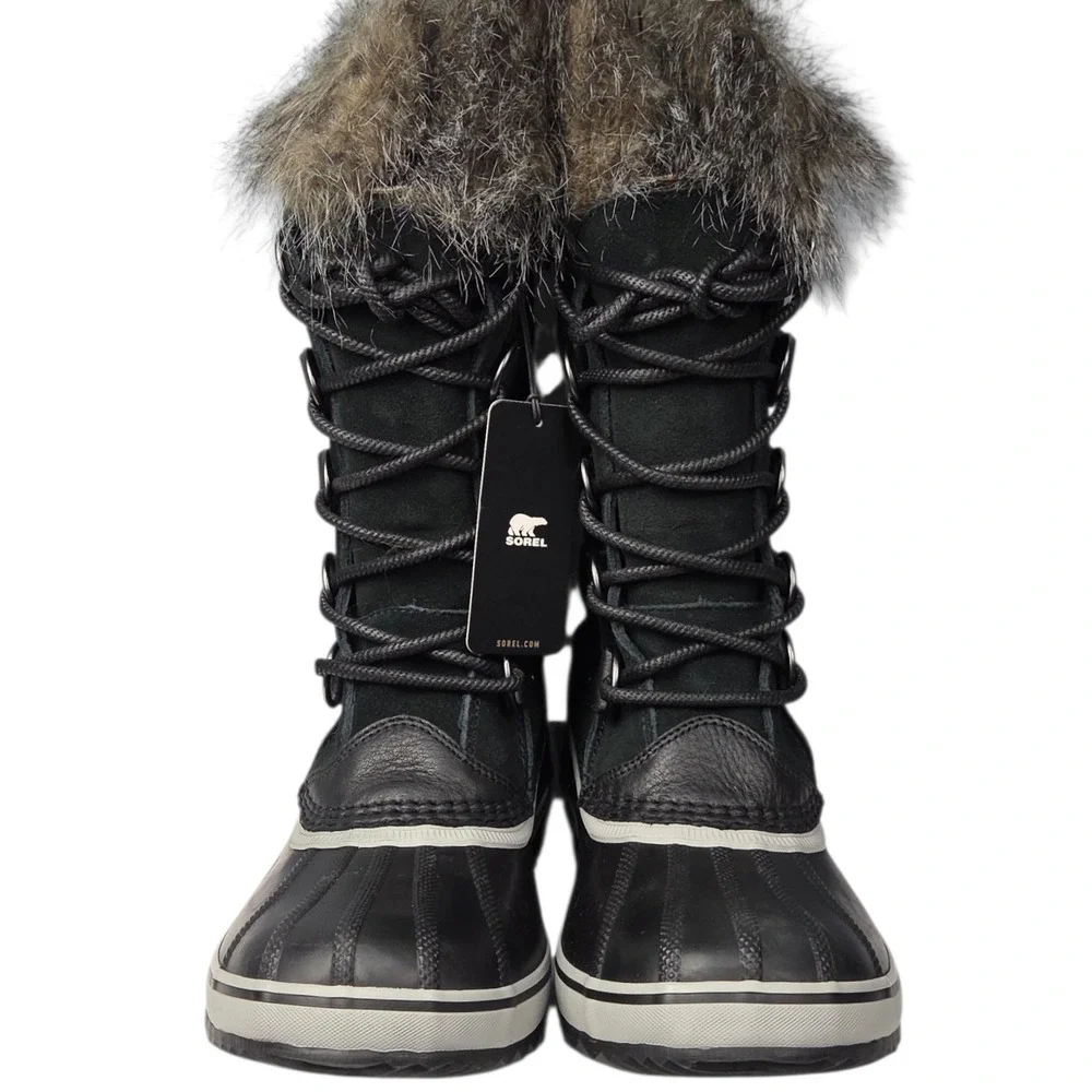 Sorel‎ Joan of Arctic Boots Womens 10 Black Waterproof Winter Snow Faux Fur NWT